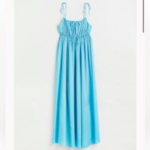 H&M crinkle blue maxi dress